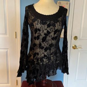 Black Sheer Fashion Top